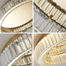 Axyaa Modern Luxury LED Crystal Ceiling Light, Chrome Finish