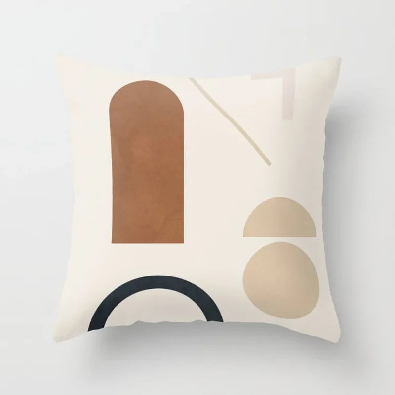 Modern Abstract Plant Leaf Geometric Cushion Cover for Home, Office, Sofa - Axyaa Brand