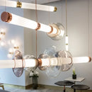 Axyaa Modern Italian Design LED Glass Tube Chandelier: Stylish Lighting for Bedroom or Living Room