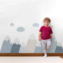 Watercolor Mountain Wall Murals by Axyaa