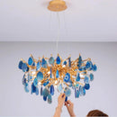Axyaa Crystal Pendant Light: Gold Fixtures, Adjustable, Luxury Hanging Lamp