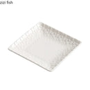 Axyaa Relief Flower Ceramic Square Plate Steak Dessert Snack Plate Molecular Cuisine