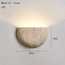 Axyaa Half Circle Natural Stone LED Wall Light for Indoor Spaces