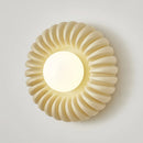 Axyaa Retro Round Bedside Wall Lamp High-end White Glass Sconce