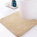 Axyaa Plush Microfiber U-Shaped Bathroom Mat Soft Absorbent Non-Slip Toilet Rugs