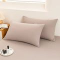 Axyaa Solid Color Washed Cotton Pillowcase Set • Single • 48x74cm