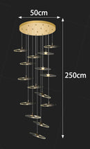 Axyaa Crystal Chandelier Stair Pendant Living Room Interior Lighting