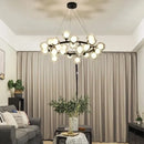 Axyaa White Glass Ball Black Gold Chandelier Bubble Hanging Lights