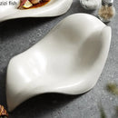 Axyaa Leaf Shape Ceramic Dinner Plate Set for Molecular Cuisine and More