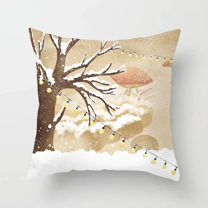 Axyaa Christmas Home Pillowcases Printed Bed Decoration Cushion Covers