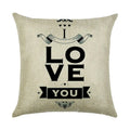 Axyaa Linen Pillowcase 45*45cm for Household Sofa Decor - Love Letter Series