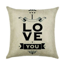 Axyaa Linen Pillowcase 45*45cm for Household Sofa Decor - Love Letter Series