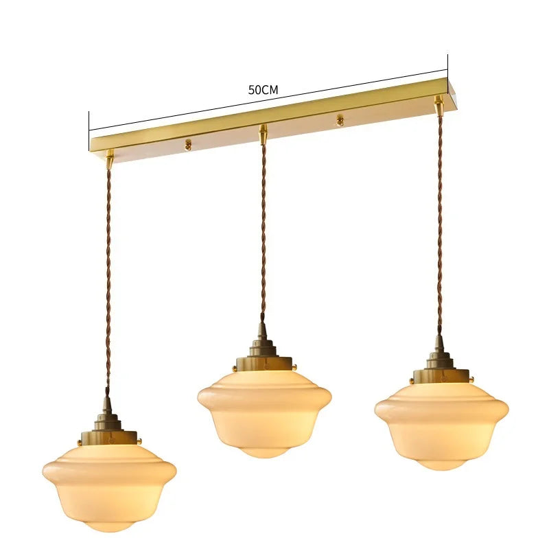 Axyaa White Glass LED Pendant Lamp Nordic Modern Hanglamp for Home, Bathroom, Bedroom