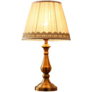 Axyaa Retro Copper Table Lamp with LED and Fabric Lampshade