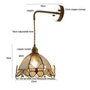 Axyaa Tiffany Butterfly Glass Wall Lamp LED Fixture with Pull Chain Switch