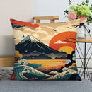 Axyaa Japanese Fujiyama Wave Pillow Covers for Sofa Bedroom Car