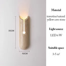 Axyaa Travertine LED Wall Lamps Yellow Cave Stone Lights for Indoor Bedroom & Living Room