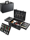 Axyaa Barber Briefcase: Clippers & Scissors Organizer Case for Travel
