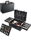 Axyaa Barber Briefcase: Clippers & Scissors Organizer Case for Travel