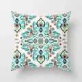 Axyaa Mint Green Geometric Printed Cushion Cover for Home Sofa Décor