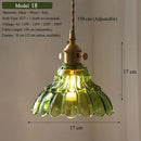 Axyaa Nordic Green Glass Pendant Lamp - Brass Ceiling Lighting for Kitchen Island
