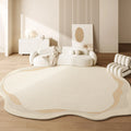 Axyaa Geometric Cream Style Carpet, Wabi Sabi Bedroom Rug