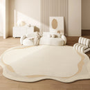 Axyaa Geometric Cream Style Carpet, Wabi Sabi Bedroom Rug
