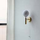 Axyaa Nordic LED Wall Lamp with Pull Chain Switch & Moon Lampshade