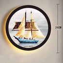 Axyaa Round Industrial LED Wall Lamp Bedside Bedroom Sconce Home Decor Lighting