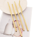 Axyaa Stainless Steel Wavy Straws Set with Brush for Drinks Bar Accessories