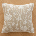 Axyaa Floral Dandelion Jacquard Chenille Cushion Cover, Beige Coffee, 18x18"