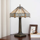 Axyaa Retro Desk Lamp with Modern Stained Glass Handcrafted Shade