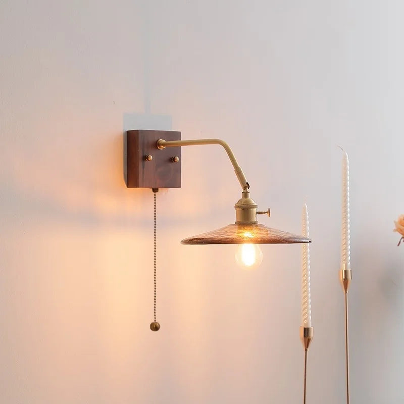 Axyaa LED Wall Sconce Pull Chain Switch Modern Style Nordic Mirror Light Fixtures