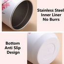 Axyaa Cherry Blossom Stainless Steel Thermos Mug Double Wall Heat Resistant Bottle
