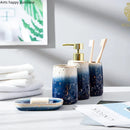 Axya Blue Starry Sky Ceramics Bathroom Set - 4 Pieces