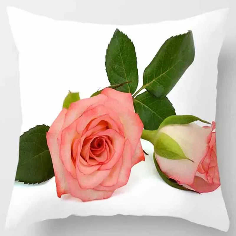 Axyaa Rose Series Yellow Pink Flowers Pillowcase Home Decor