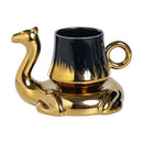 Axyaa Camel Coffee Cup Set - 110ml Creative Ceramic Mug & Plate
