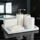 Axya Geometric Mosaic Bathroom Set: Toilet, Storage, Lotion Bottle, Tray, Toothbrush Holder, Dispenser