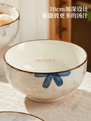 Axyaa 8-inch Ceramic Noodle Soup Bowl - Premium Large Instant Noodle Bowl