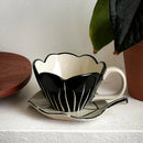 Axyaa Handmade Tulip Ceramic Coffee Cup and Plate Set - Niche Design