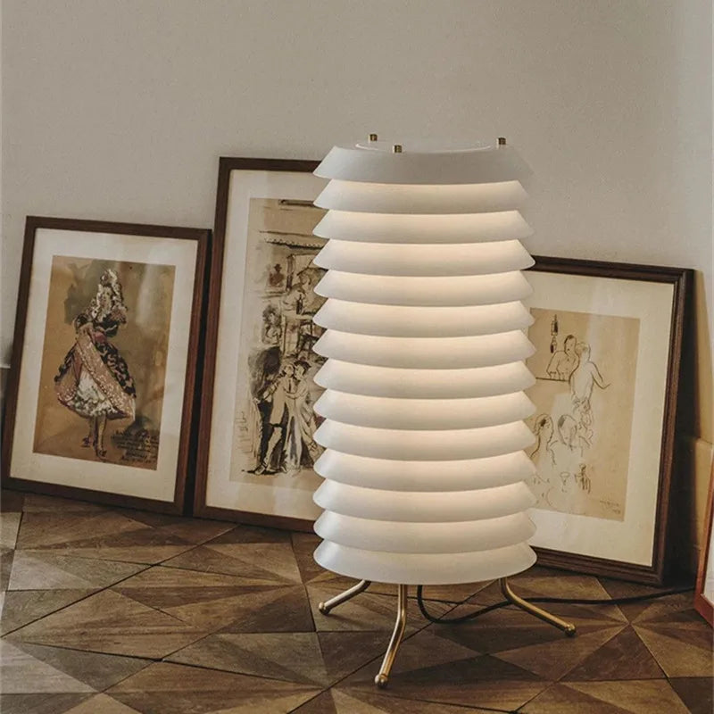 Axyaa Nordic Designer White Floor Lamp - Medieval Style Standing Lamp