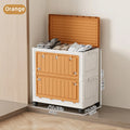 Axyaa Foldable Storage Bin with Wheels - Large Capacity Transparent Organizer for Clothes & Toys