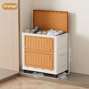 Axyaa Foldable Storage Bin with Wheels - Large Capacity Transparent Organizer for Clothes & Toys