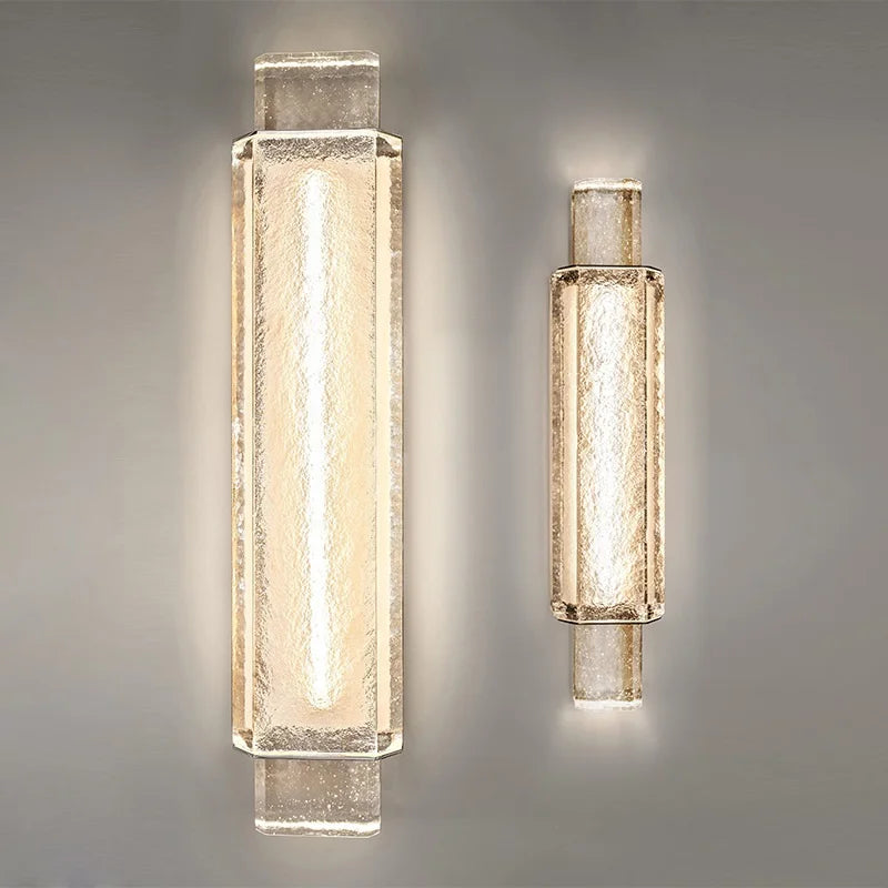 Axyaa Gold Crystal Glass LED Wall Lights for Modern Luxury Bedrooms