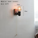 Axyaa Dark Wood Wall Lamp for Bedroom Stairs Dining Room Lighting