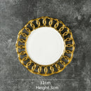 Axyaa Gold Plated Ceramic Steak Plate for Stylish Dining