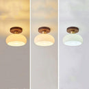 Axyaa Walnut Copper LED Ceiling Lights Modern Home Lighting