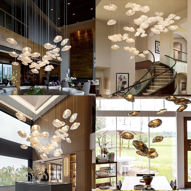 Axyaa Nordic Glass Pendant Light - Modern Hanging Lamp for Living, Dining, and Restaurants