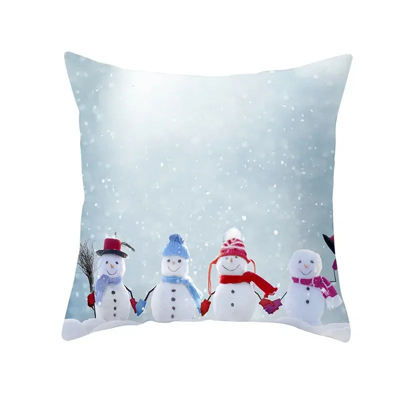 Snowman Pillow Cover Winter Home Decor Cushion Covers by Axyaa