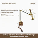 Axyaa Swing Arm Wall Lamp, Mid Century Modern Bedroom Reading Light
